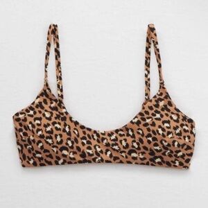 Aerie leopard scoop bikini top